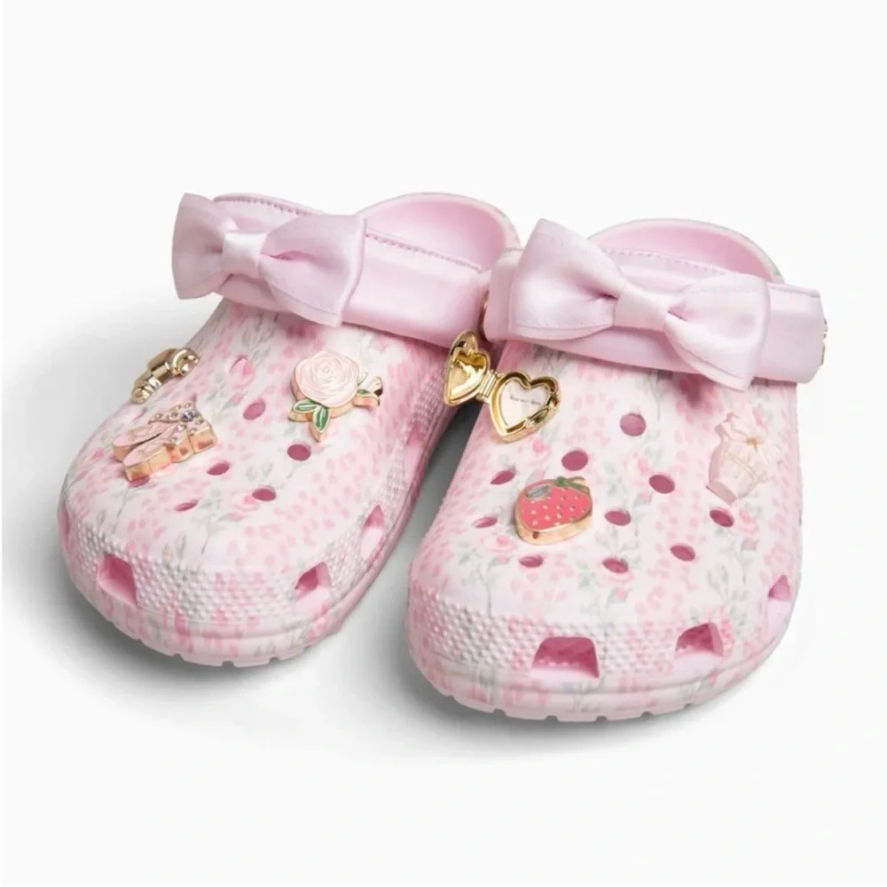 CROCS x Love Shack Fancy Pink Milk Floral Clogs - Picture 4 of 9